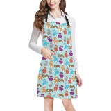 Teddy Bear Pattern Print Design 03 Adjustable Apron