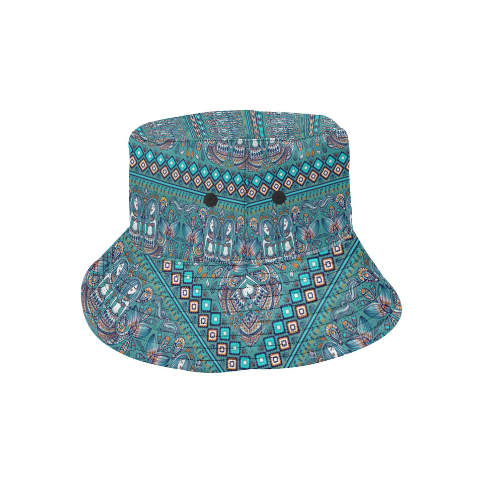 Mermaid Pattern Ethnic Motifs Unisex Bucket Hat