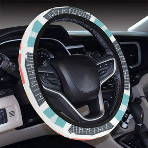 Guitar Pattern Background Car Steering Wheel Cover