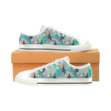 Toucan Pattern Background Women's Low Top Canvas Shoes White