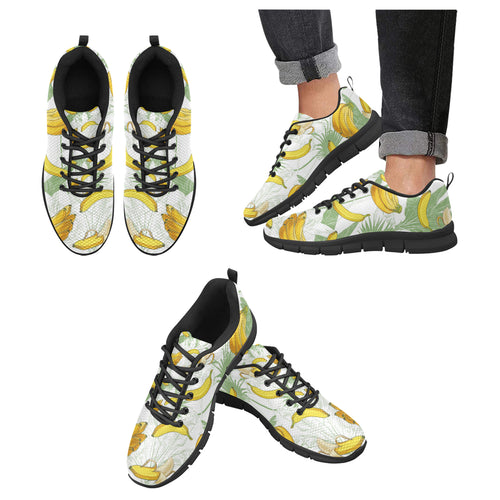 Banana Pattern Background Men's Sneakers Black