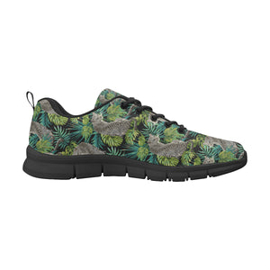 Leopard Leaves Pattern Men's Sneakers Black