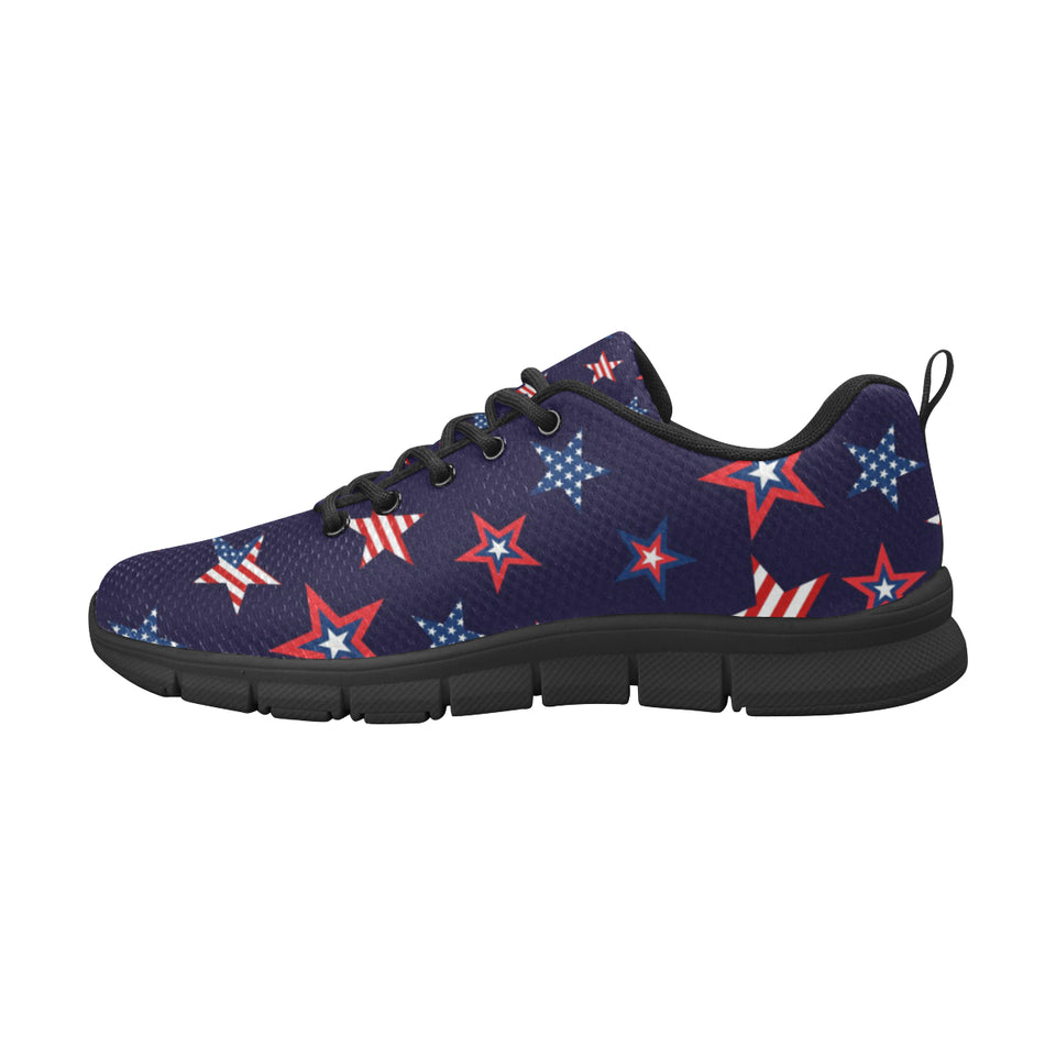 USA Star Pattern Theme Men's Sneakers Black