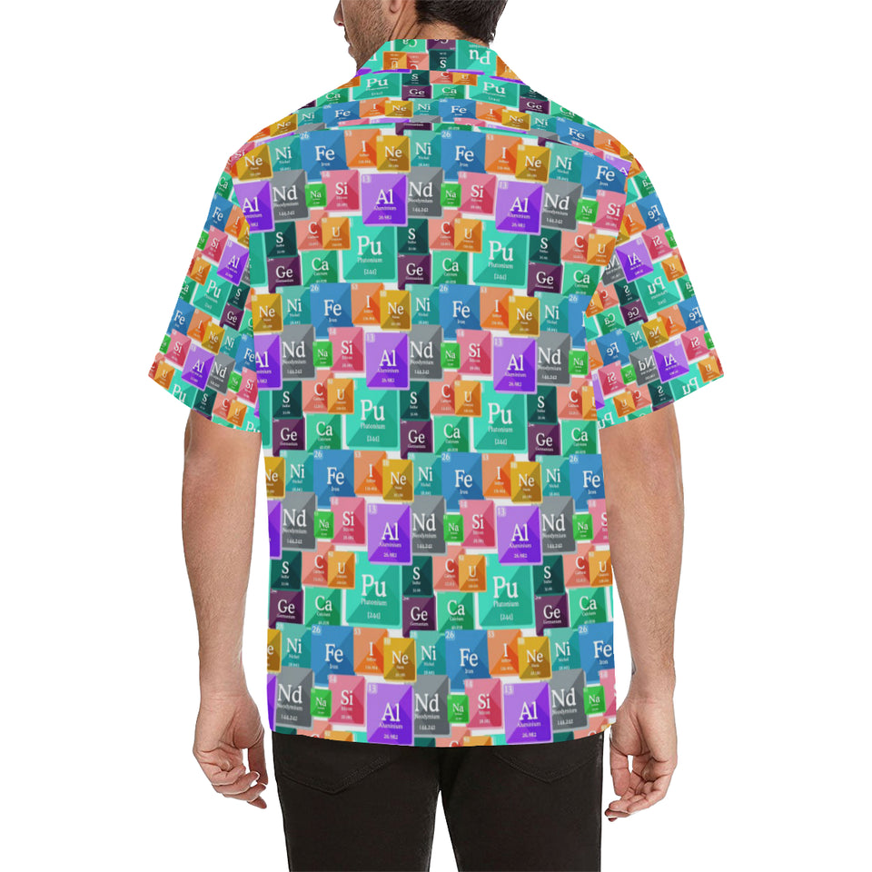 Chemistry Periodic Table Pattern Print Design 05 Men's All Over Print Hawaiian Shirt (Model T58)