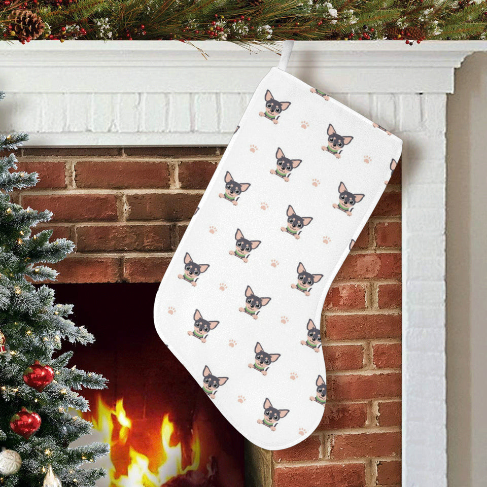 Cute Chihuahua Paw Pattern Christmas Stocking