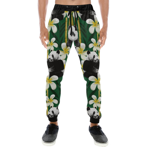 Panda Bamboo Flower Pattern Unisex Casual Sweatpants