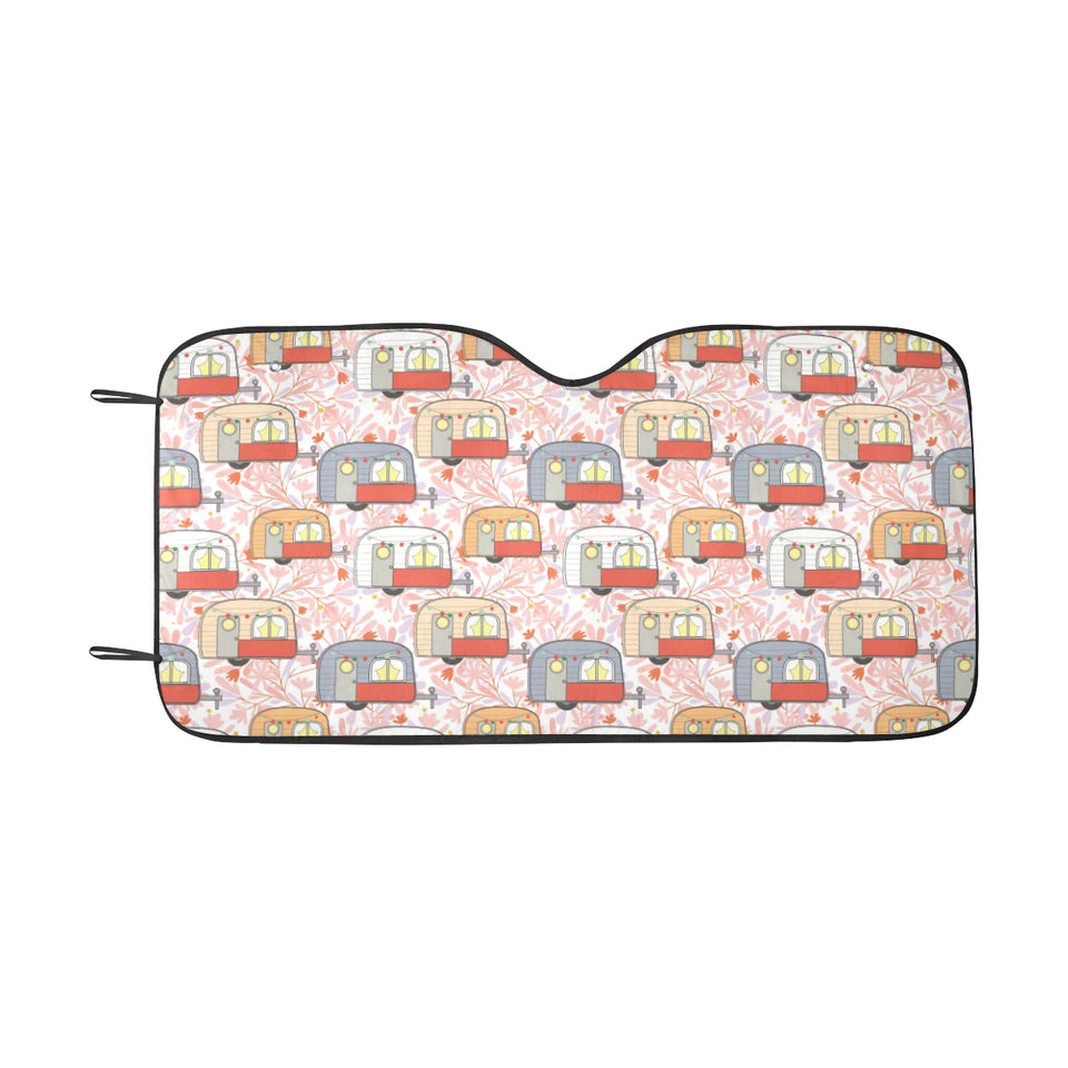 Camper Van Pattern Print Design 01 Car Sun Shade