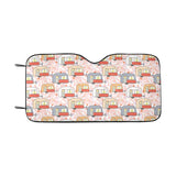 Camper Van Pattern Print Design 01 Car Sun Shade