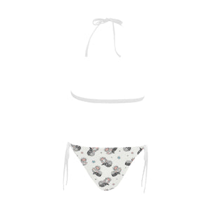 Sleep Raccoon Pattern Sexy Bikinis Two-Pieces Swimsuits