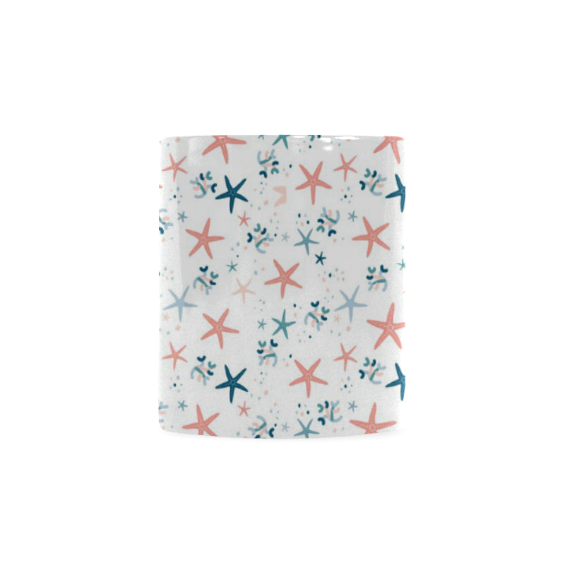 Starfish Pattern Background Classical White Mug (FulFilled In US)