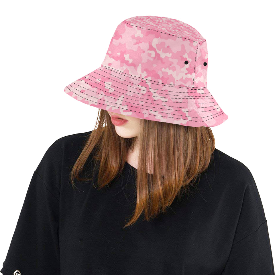 Pink Camo Camouflage Pattern Unisex Bucket Hat