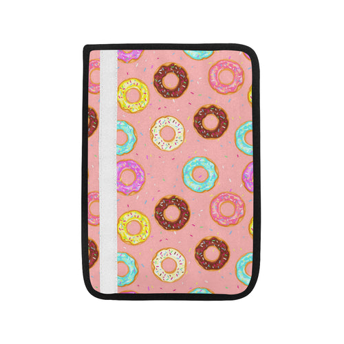 Donut Pattern Pink Background Car Seat Belt Cover