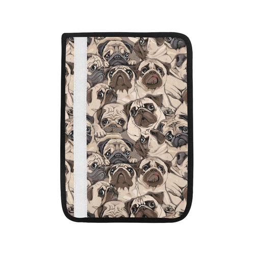 Pug Pattern Background Car Seat Belt Cover