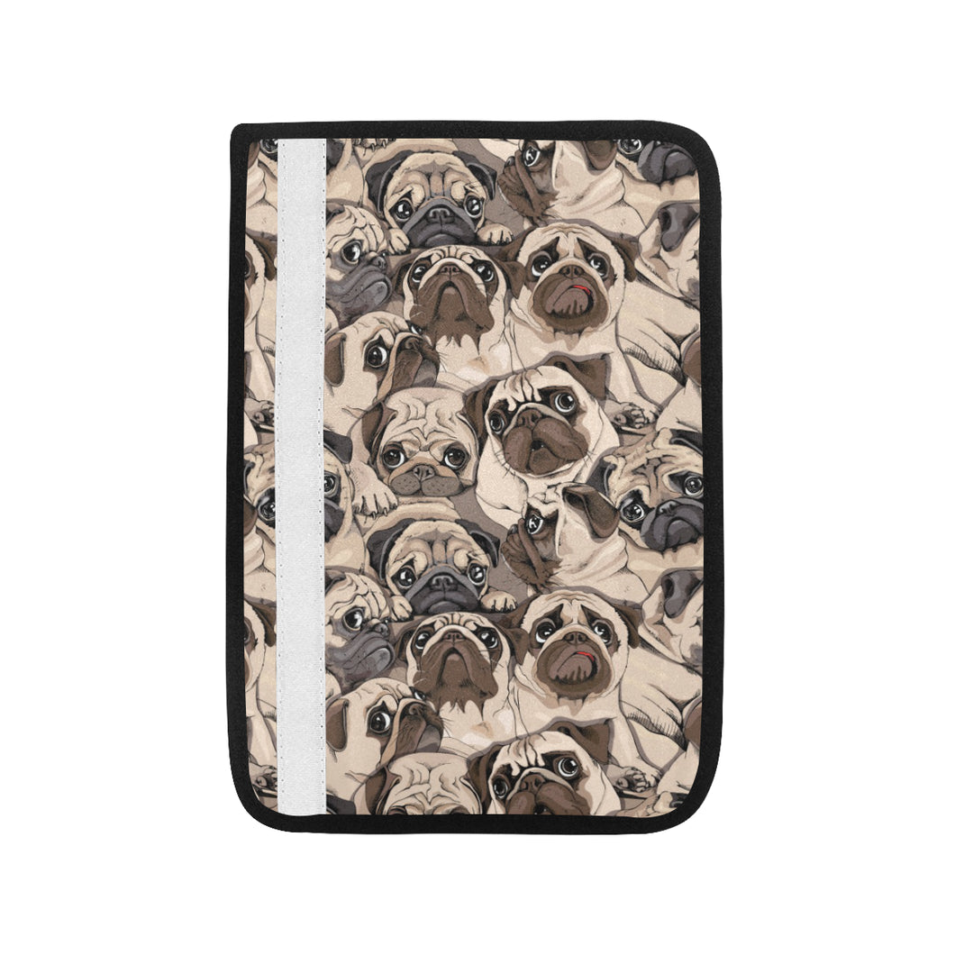 Pug Pattern Background Car Seat Belt Cover