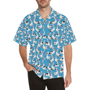 Pelican Pattern Print Design 04 Men's All Over Print Hawaiian Shirt (Model T58)