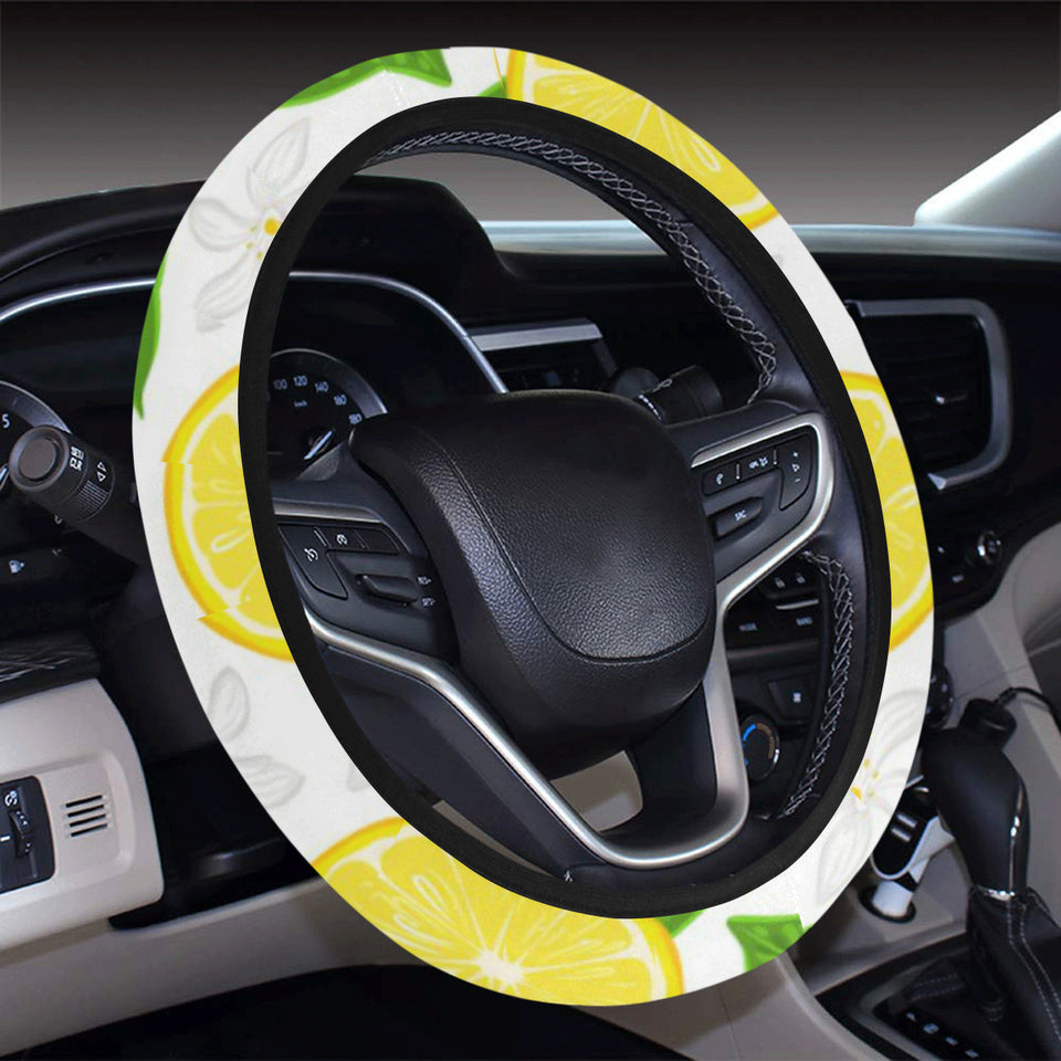 Lemon Flower Pattern Car Steering Wheel Cover
