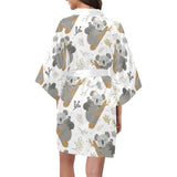 Koala Mom and Baby Pattern Women's Short Kimono Robe