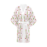 Llama Cactus Pattern Women's Short Kimono Robe