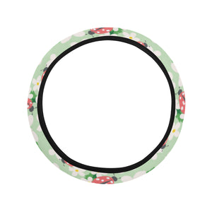 Ladybug Pattern Print Design 05 Car Steering Wheel Cover