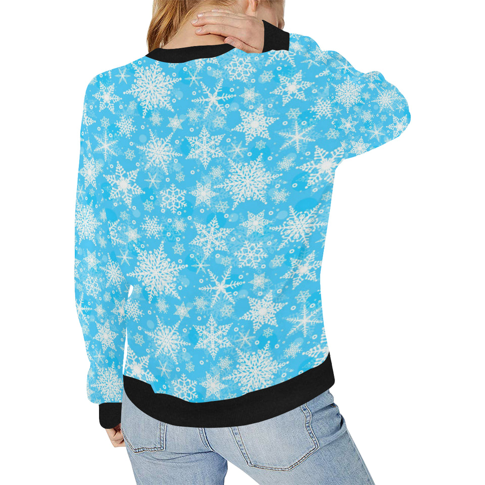 Snowflake Pattern Women's Crew Neck Sweatshirt
