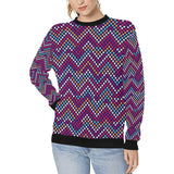 Zigzag Chevron Pokka Dot Aboriginal Pattern Women's Crew Neck Sweatshirt