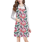 Pink Parrot Heliconia Pattern Adjustable Apron