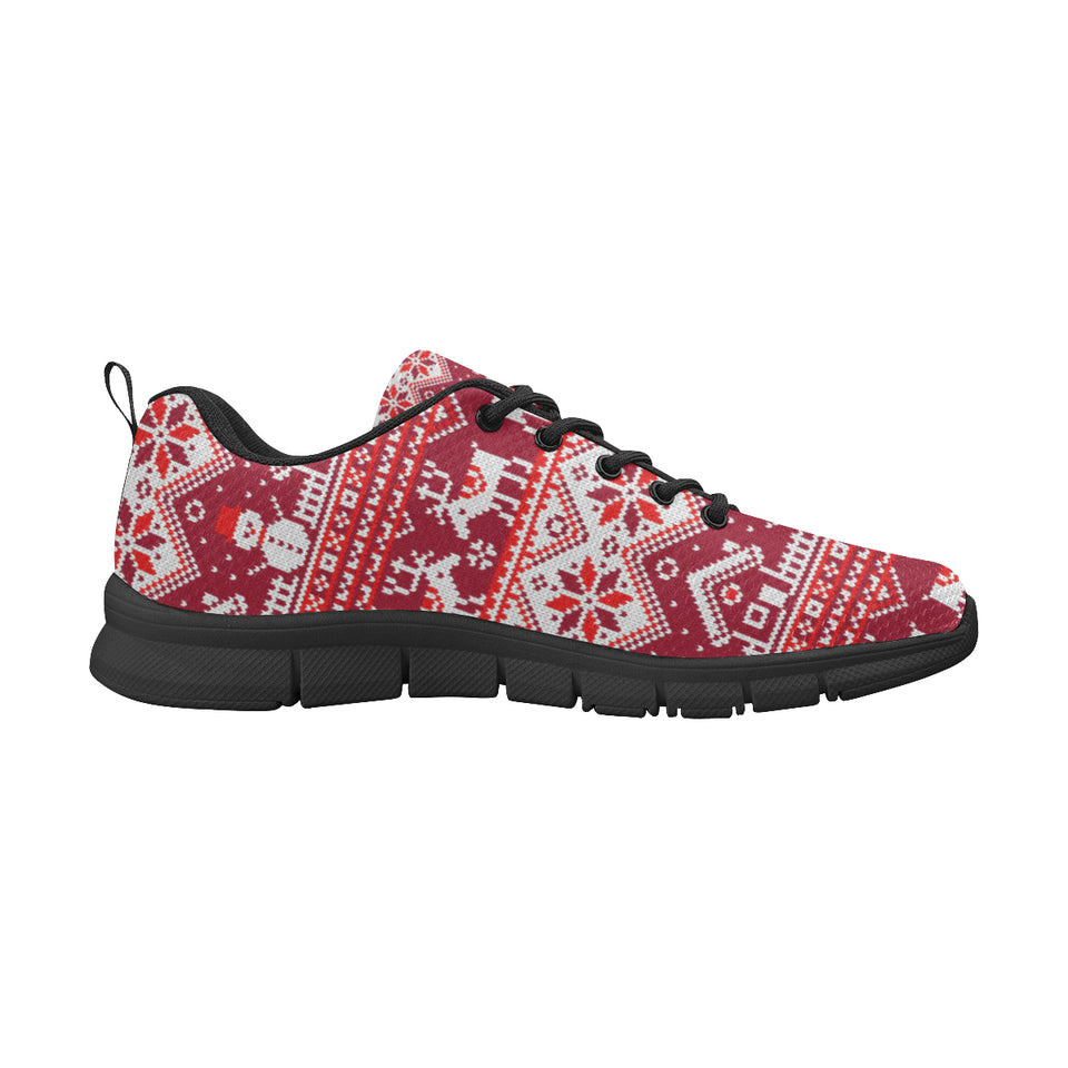 Snowman Sweater Printed Pattern Men's Sneakers Black