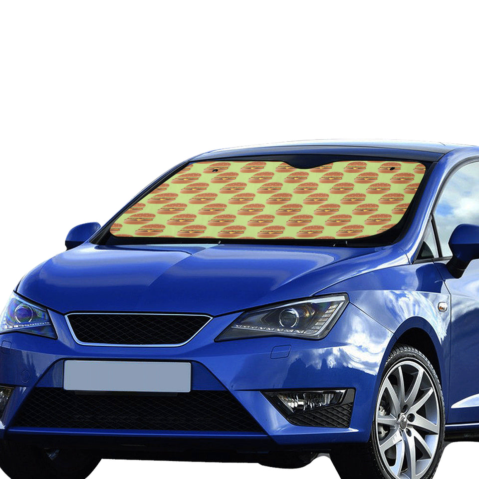 Hamburger Pattern Print Design 02 Car Sun Shade