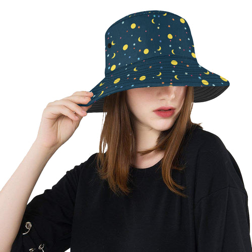 Moon Star Pattern Unisex Bucket Hat