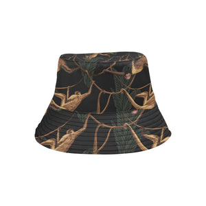 Monkey Pattern Black Background Unisex Bucket Hat