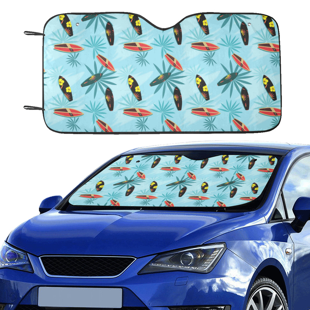 Surfboard Pattern Print Design 03 Car Sun Shade