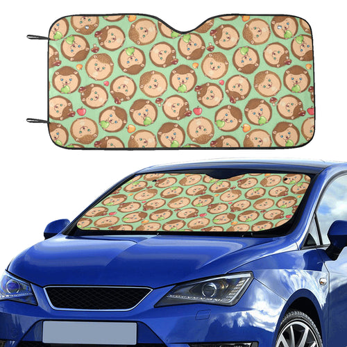 Hedgehog Pattern Print Design 01 Car Sun Shade