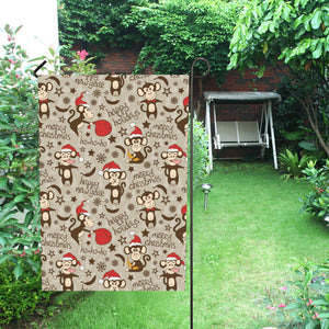 Monkey Christmas Pattern House Flag Garden Flag