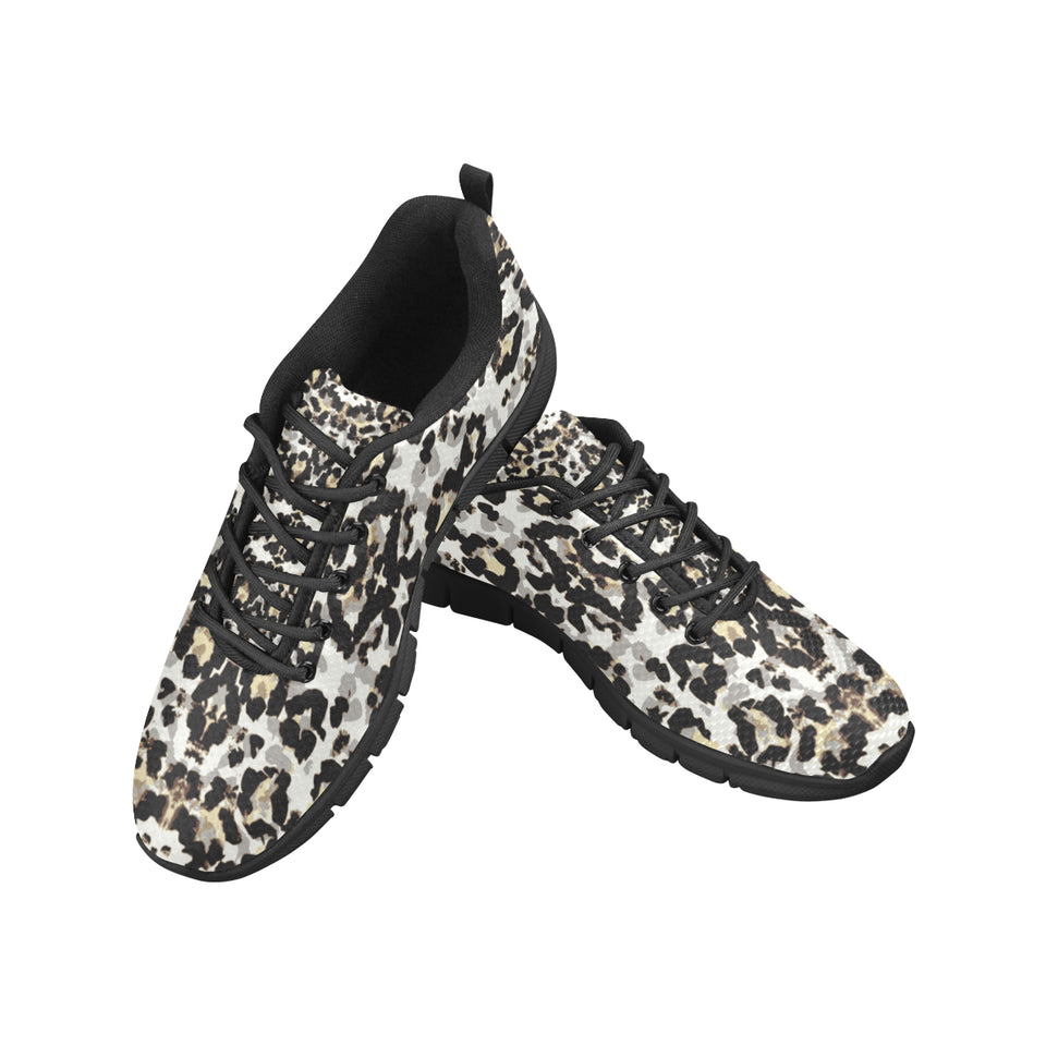 Leopard Skin Pattern Men's Sneakers Black