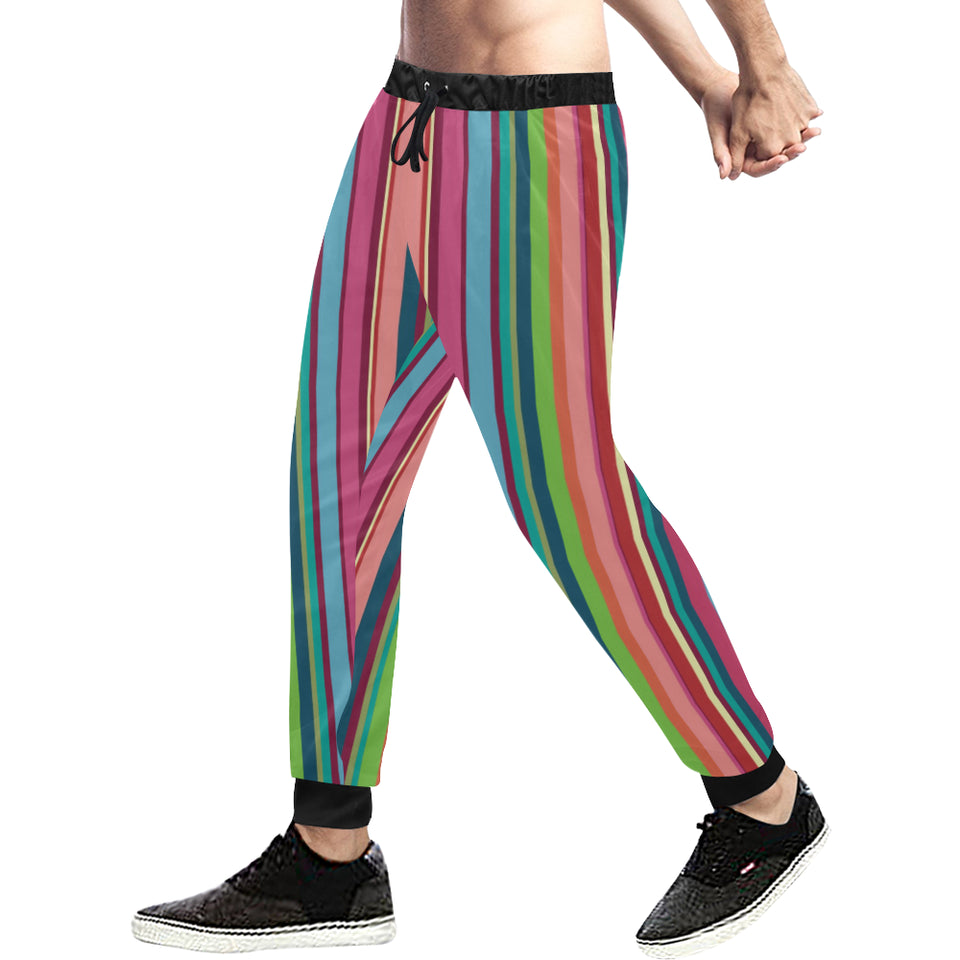 Rainbow Stripe Pattern Unisex Casual Sweatpants