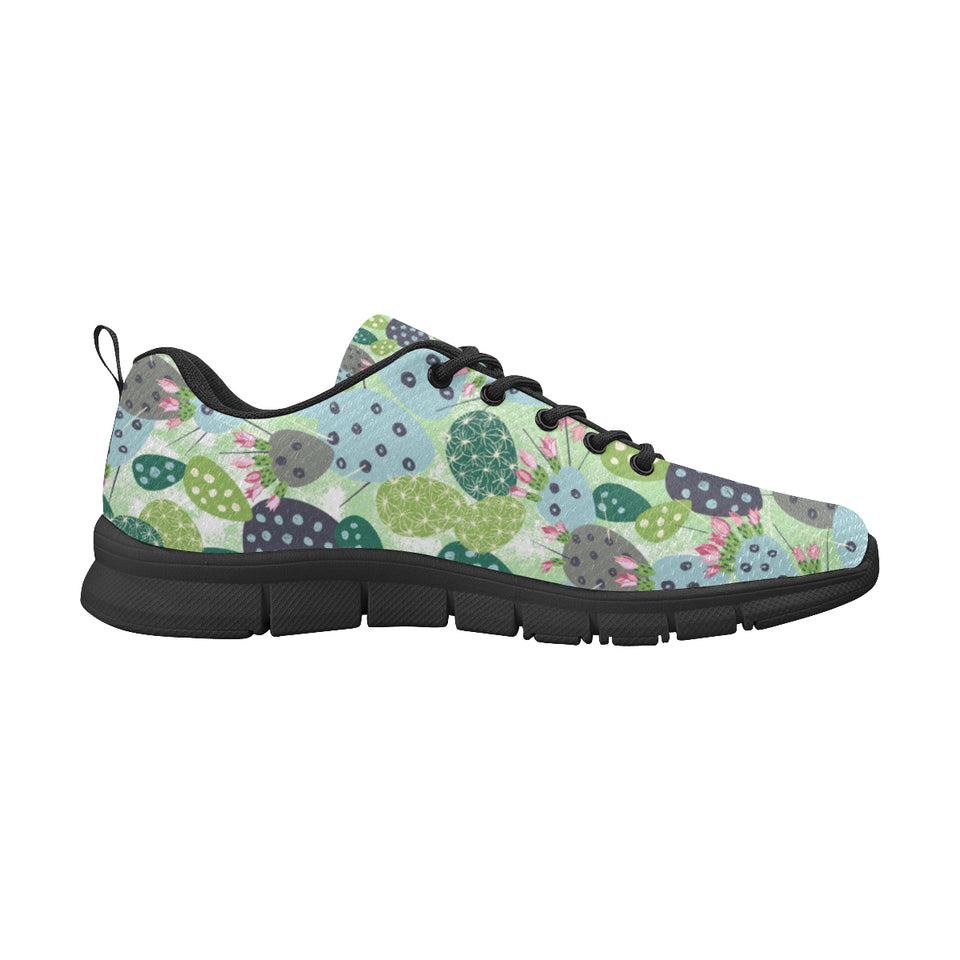 Cactus Pattern Background Men's Sneakers Black