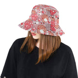 Red Pink Hot Air Balloon Pattern Unisex Bucket Hat