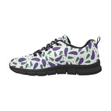 Eggplant Pattern Print Design 05 Women's Sneakers Black