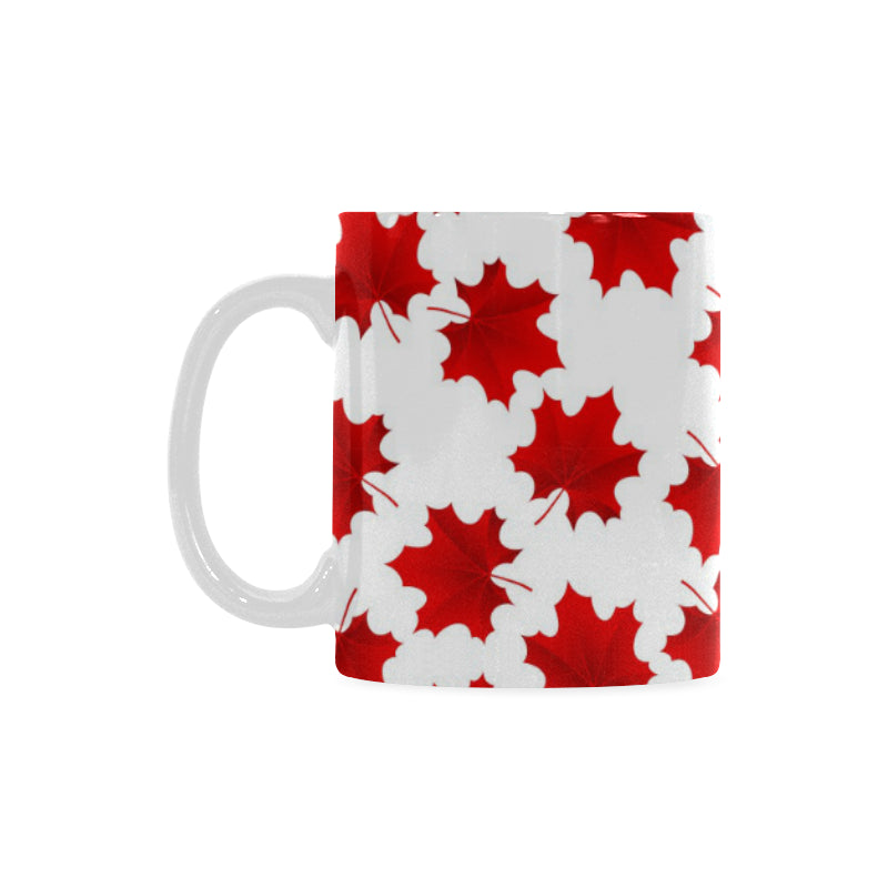 Red Maple Leaves Pattern Classical White Mug (FulFilled In US)