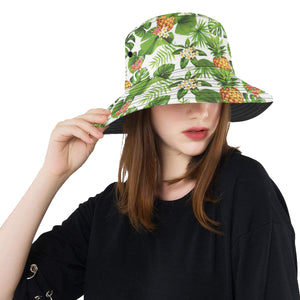 Pineapple Flower Leaves Pattern Unisex Bucket Hat