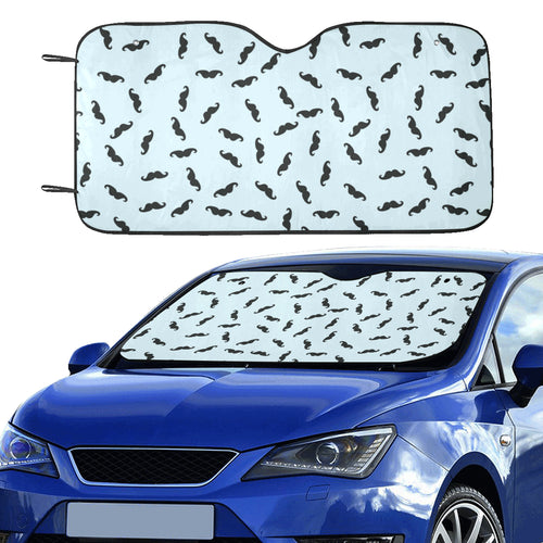 Mustache Beard Pattern Print Design 03 Car Sun Shade