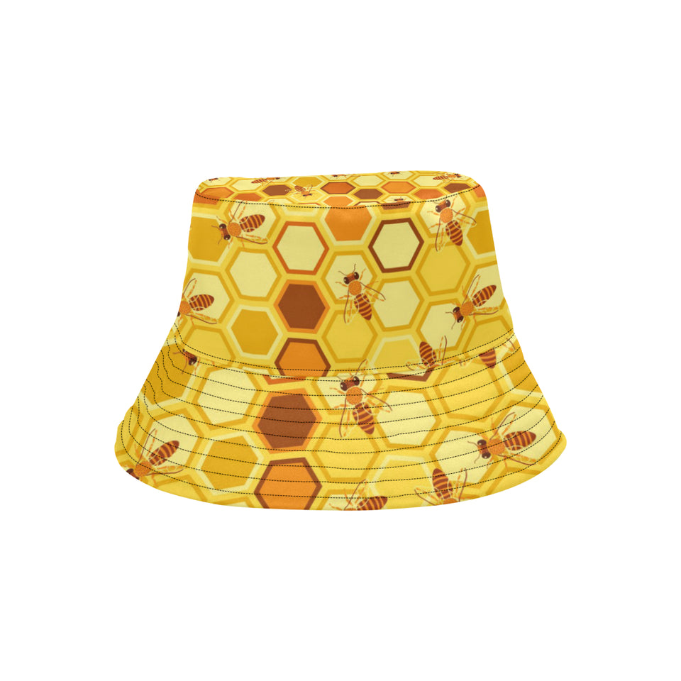 Bee and Honeycomb Pattern Unisex Bucket Hat