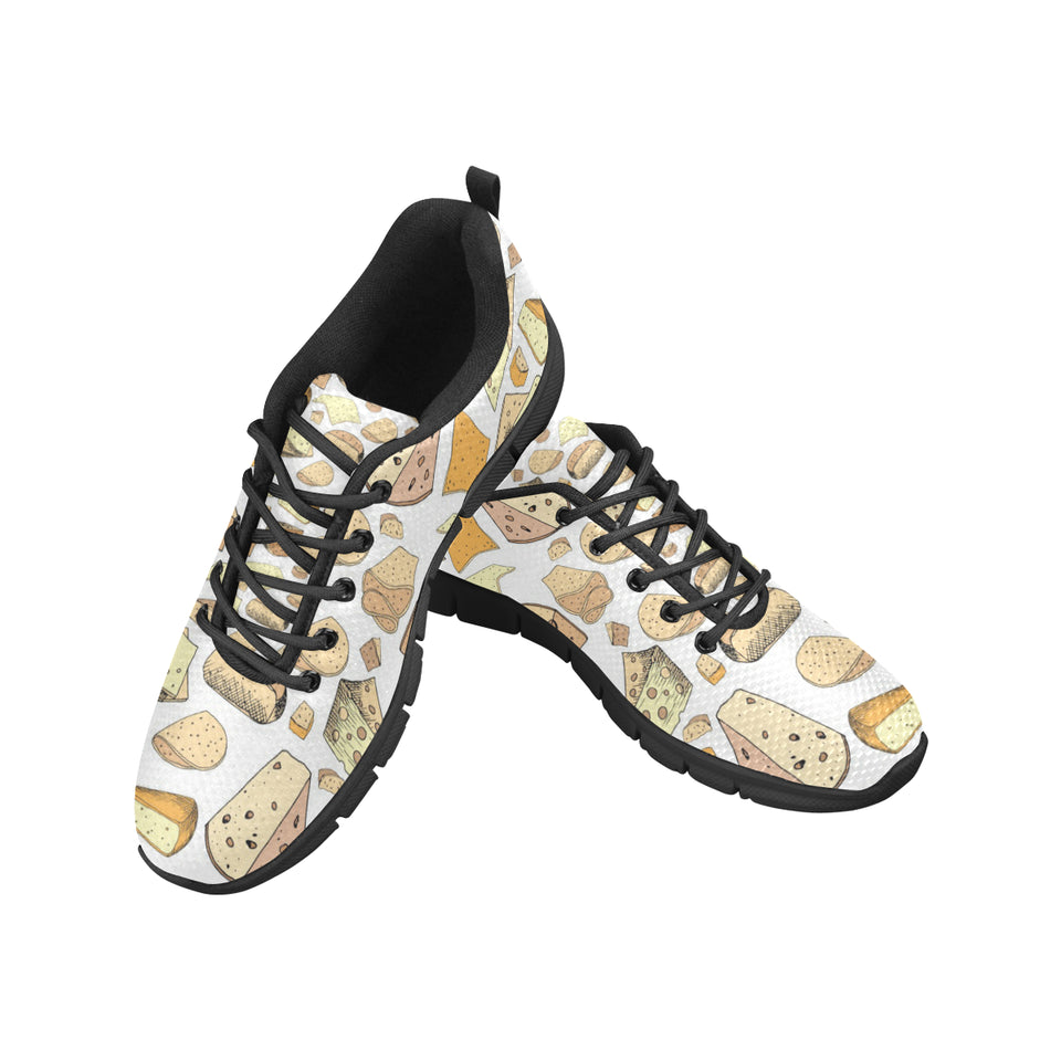 Cheese Pattern Theme Men's Sneakers Black