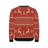 Deer Sweater Printed Red Pattern Men's Crew Neck Sweatshirt