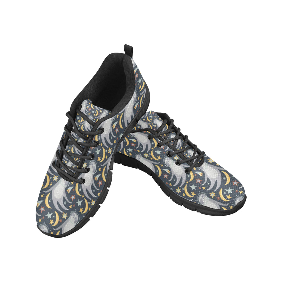 Sloth Astronaut Pattern Men's Sneakers Black