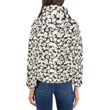 Popcorn Pattern Print Design 02 Women's Padded Hooded Jacket