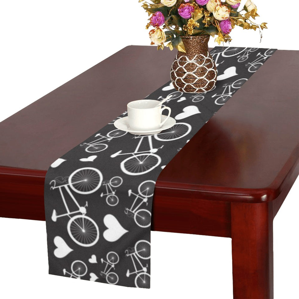 Bicycle Pattern Print Design 05 Table Runner