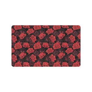 Rose Pattern Print Design 01 Doormat