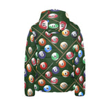 Billiard Ball Pattern Print Design 03 Kids' Boys' Girls' Padded Hooded Jacket