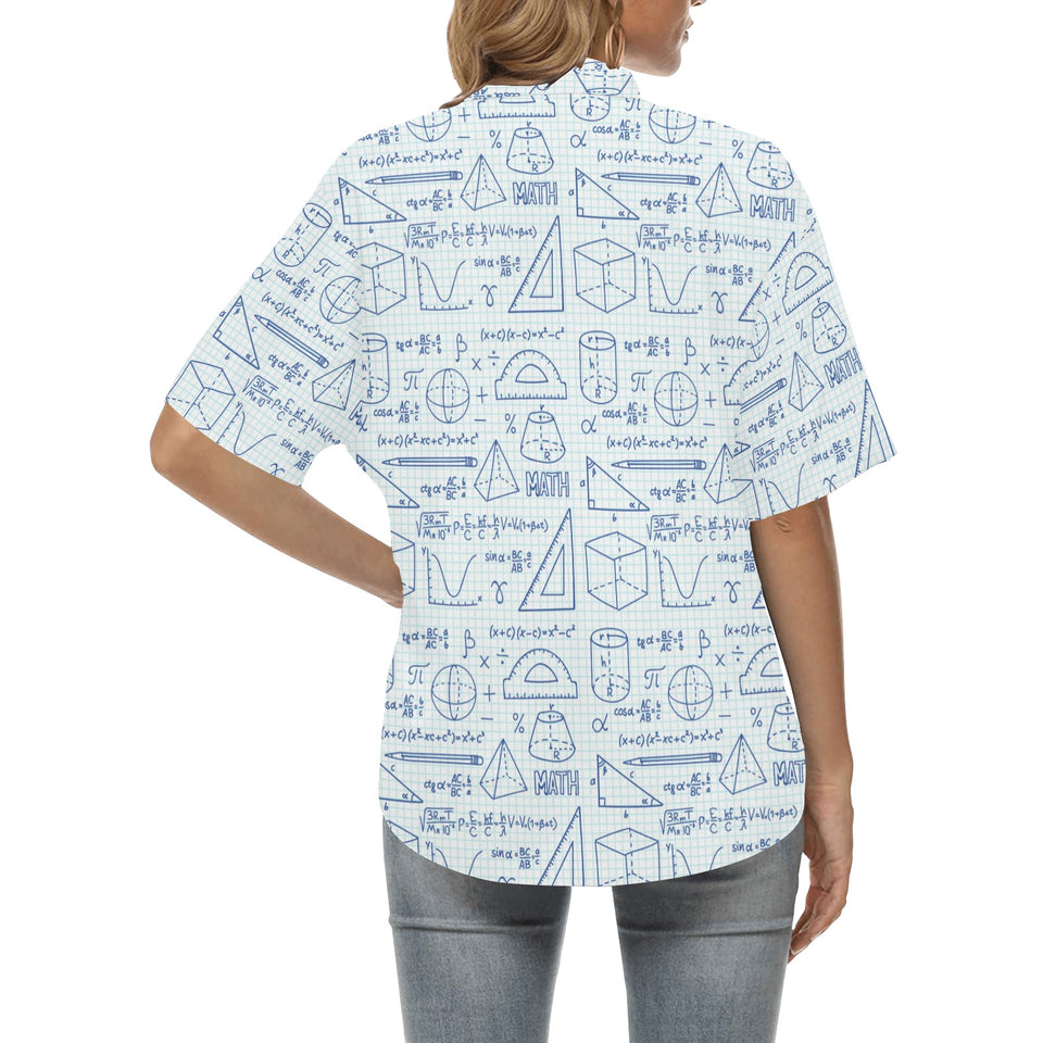 Math Pattern Print Design 03 Women's All Over Print Hawaiian Shirt